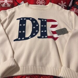Dairy Boy Cream Sweater with Star Lettering